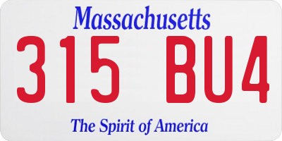 MA license plate 315BU4