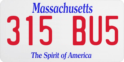 MA license plate 315BU5