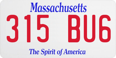 MA license plate 315BU6