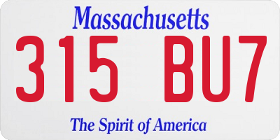 MA license plate 315BU7