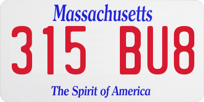 MA license plate 315BU8