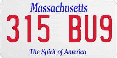 MA license plate 315BU9