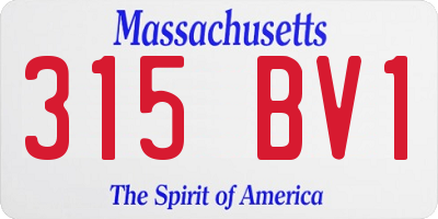 MA license plate 315BV1