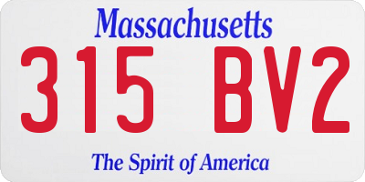 MA license plate 315BV2