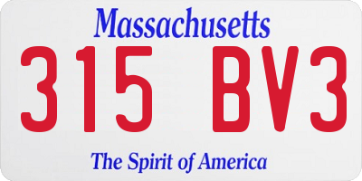 MA license plate 315BV3