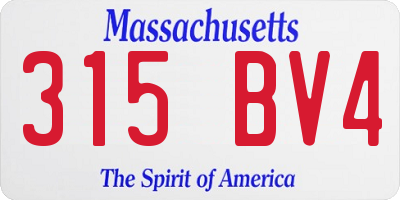 MA license plate 315BV4