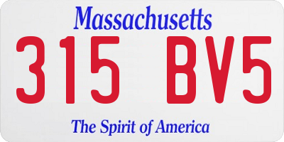 MA license plate 315BV5