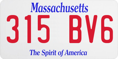 MA license plate 315BV6