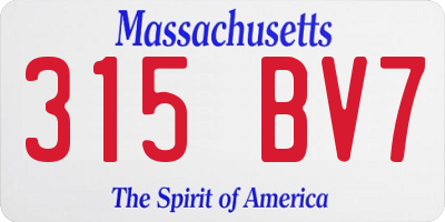 MA license plate 315BV7
