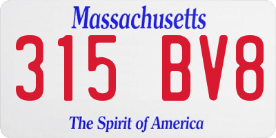 MA license plate 315BV8