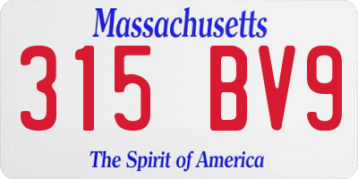 MA license plate 315BV9