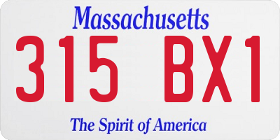 MA license plate 315BX1