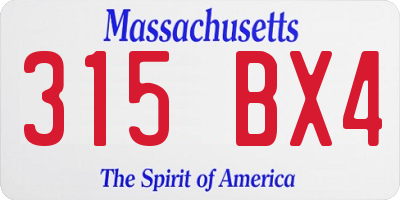 MA license plate 315BX4