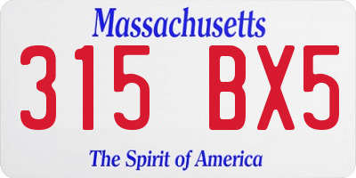MA license plate 315BX5