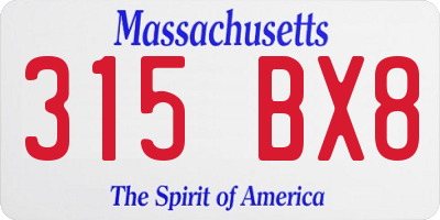 MA license plate 315BX8