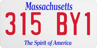 MA license plate 315BY1