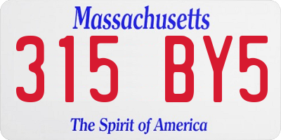 MA license plate 315BY5