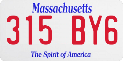 MA license plate 315BY6