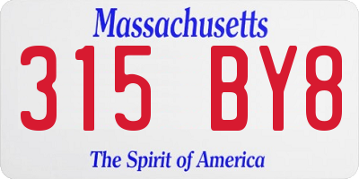 MA license plate 315BY8