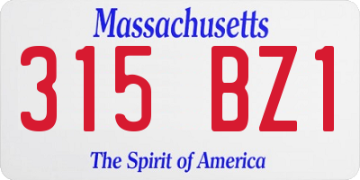 MA license plate 315BZ1