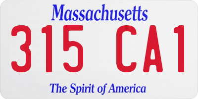 MA license plate 315CA1