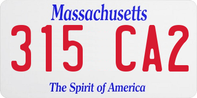 MA license plate 315CA2