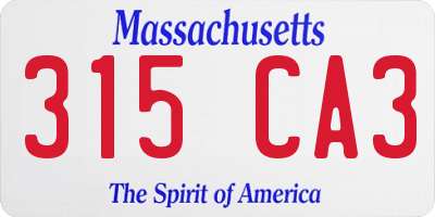 MA license plate 315CA3