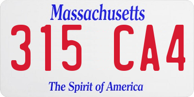 MA license plate 315CA4