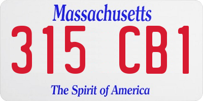 MA license plate 315CB1