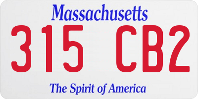 MA license plate 315CB2