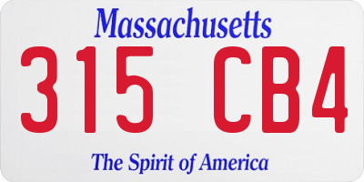 MA license plate 315CB4
