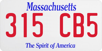 MA license plate 315CB5