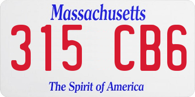 MA license plate 315CB6