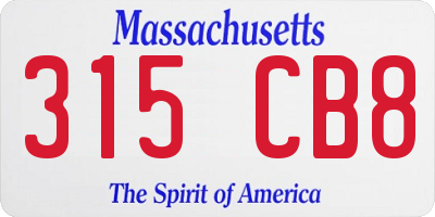 MA license plate 315CB8