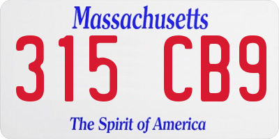 MA license plate 315CB9