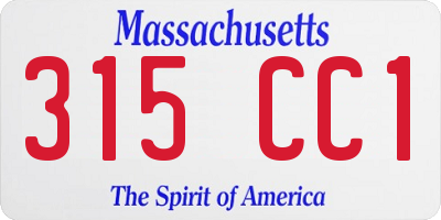 MA license plate 315CC1