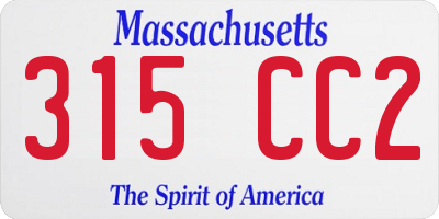 MA license plate 315CC2