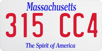 MA license plate 315CC4