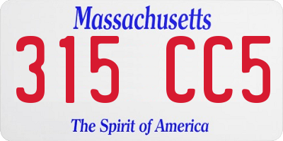 MA license plate 315CC5