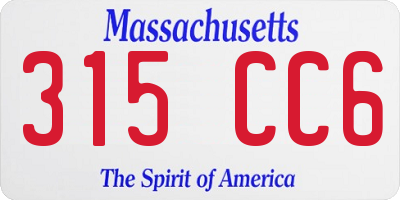 MA license plate 315CC6