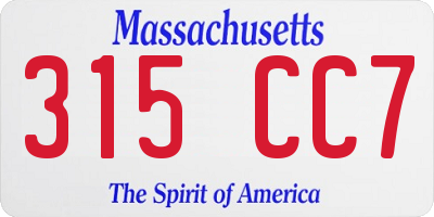 MA license plate 315CC7