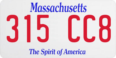 MA license plate 315CC8