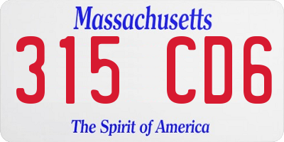 MA license plate 315CD6