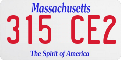 MA license plate 315CE2