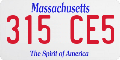 MA license plate 315CE5