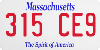 MA license plate 315CE9