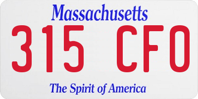 MA license plate 315CF0