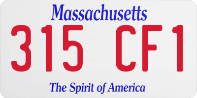 MA license plate 315CF1
