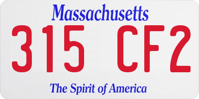 MA license plate 315CF2