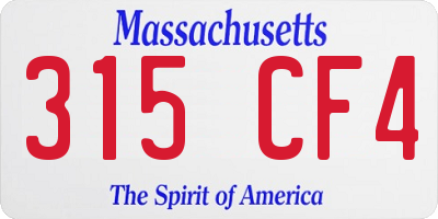 MA license plate 315CF4